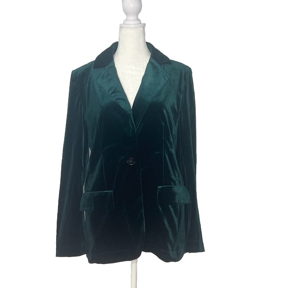 RIHOAS velvet Blazer Sz S Hunter Green Holiday Lined